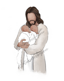Jesus Holding Baby | Jesus Holding Twin Babies Miscarriage And Infant Loss Watercolor Print