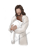 Jesus Holding Baby | Jesus Holding Twin Babies Miscarriage And Infant Loss Watercolor Print