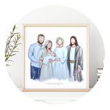 Portraits with Christ- customized watercolor portraits