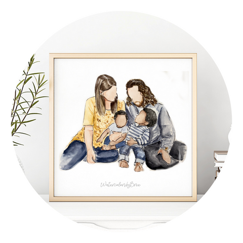 Family Portraits- customized watercolor portrait